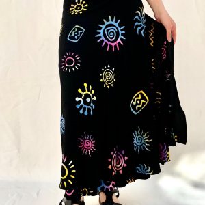 High Quality 100% Viscose Women's Bohemian Print Summer Beach Ethnic Tribal Floral Wrap Casual Breathable Eco-Friendly Skirt