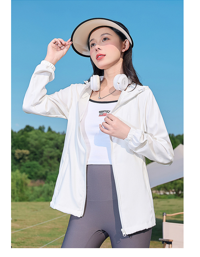 Spring Summer Lightweight Women's Hooded Softshell Jacket Wool/Silk Zipper Closure Breathable Sports Mountaineering Coat - 图片 19