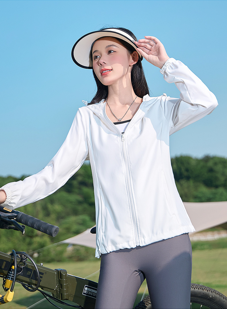 Spring Summer Lightweight Women's Hooded Softshell Jacket Wool/Silk Zipper Closure Breathable Sports Mountaineering Coat - 图片 17