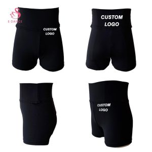 ALD002 OEM ODM Custom Logo Girls High Waist Short Black Solid Biker Shorts