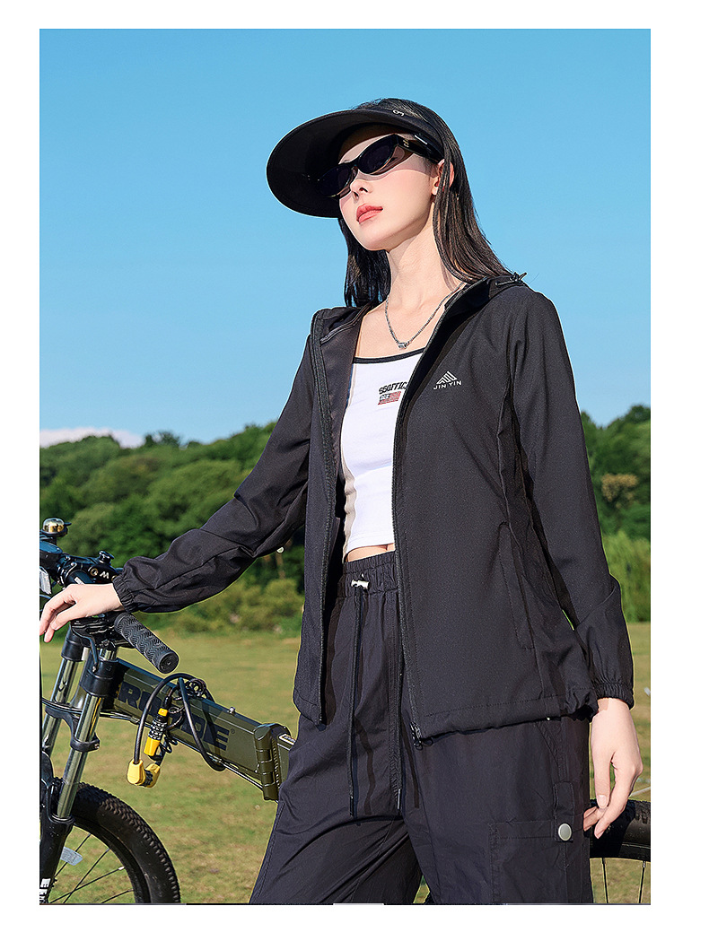 Spring Summer Lightweight Women's Hooded Softshell Jacket Wool/Silk Zipper Closure Breathable Sports Mountaineering Coat - 图片 11