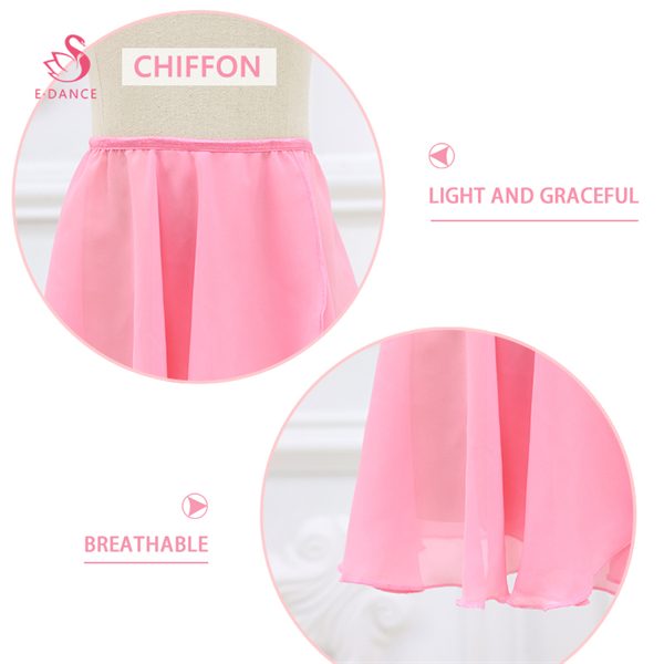 B8219 Wholesale Solid Color Performance Ballet Dance Wear Girls Practicing Ballet Skirt One Piece Chiffon Wrapped Ballet Skirts - 图片 2