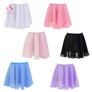 B8219 Wholesale Solid Color Performance Ballet Dance Wear Girls Practicing Ballet Skirt One Piece Chiffon Wrapped Ballet Skirts