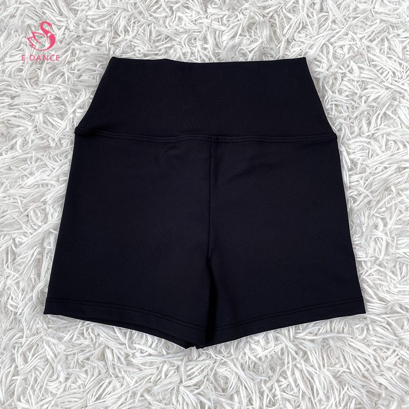 ALD002 OEM ODM Custom Logo Girls High Waist Short Black Solid Biker Shorts - 图片 2