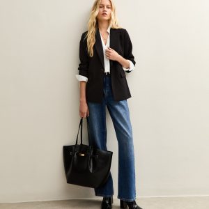 Black Single Breasted Blazer Jacket