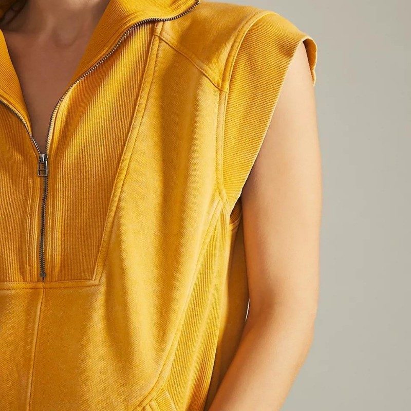 New Women's Casual Mini Dress - Plus Size Sleeveless Knit, Solid Color with Zipper Detail