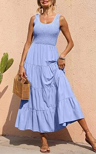 Casual dresses women clothing classic maxi dress summer sleeveless soft flowy comfortable elegant versatile everyday wear