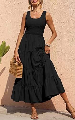 Casual dresses women clothing classic maxi dress summer sleeveless soft flowy comfortable elegant versatile everyday wear