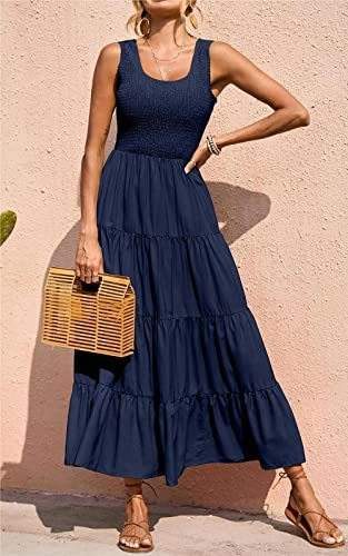 Casual dresses women clothing classic maxi dress summer sleeveless soft flowy comfortable elegant versatile everyday wear