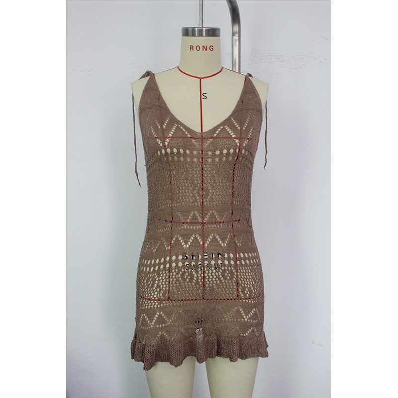 Women's Summer Fashion Casual One-Piece Beach Cover-Up New Arrival Sexy Breathable Beach Wear Dress with Skirt Bottom