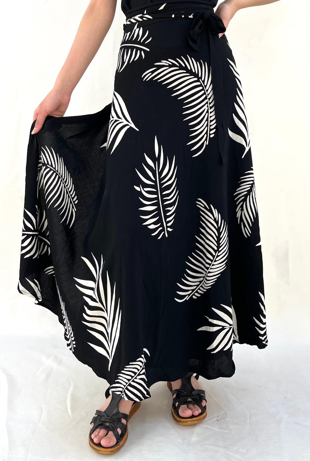 High Quality 100% Viscose Women's Bohemian Print Summer Beach Ethnic Tribal Floral Wrap Casual Breathable Eco-Friendly Skirt