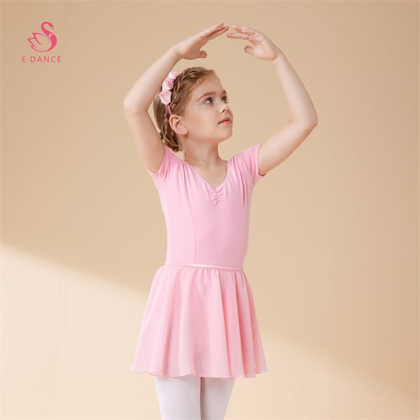 B8219 Ballet Dance Wear One Piece Kids Short Skirts Chiffon Ballet Skirts