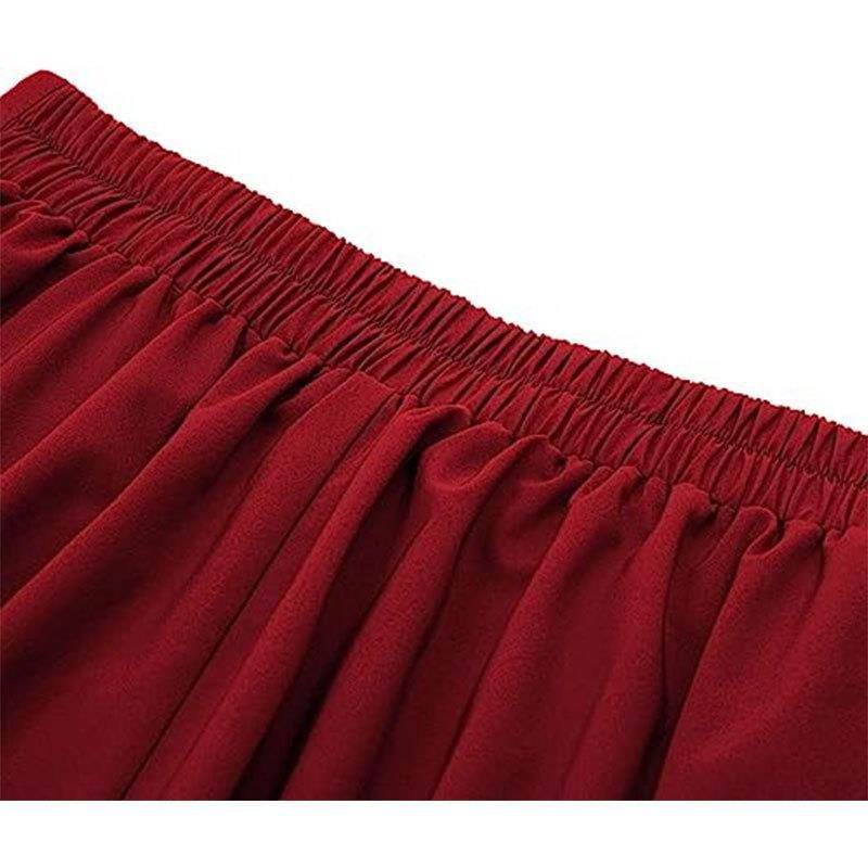 Ladies Pleated Skirt New High-waisted Casual A-line Mid-length Skirt with Pocket Button Decoration