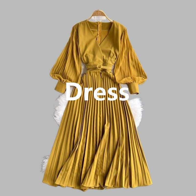 Women's New Autumn High-waisted Mid-length A-line Cake Skirt with Drape