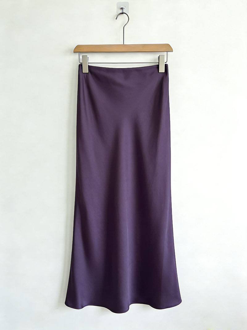 Custom High Quality Elastic Waist Casual Maxi Long Satin Nonwoven Comfortable A-Line Design Skirts for Women