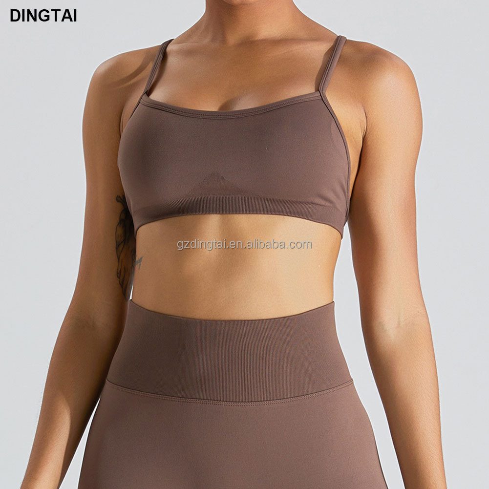 Guangzhou Dingtai Custom Logo Women Gym Sport Wear Fitness Workout Seamless Yoga Pants Scrunch Butt Lift Leggings Yoga Shorts