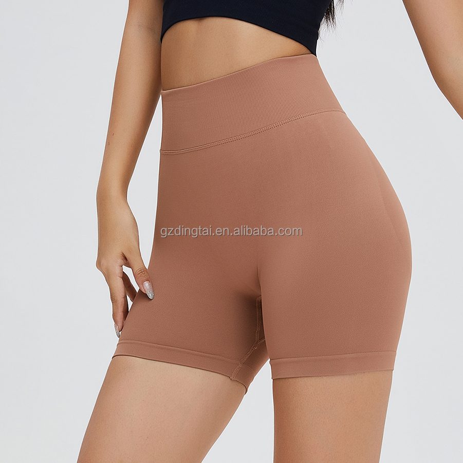 Guangzhou Dingtai Custom Logo Women Gym Sport Wear Fitness Workout Seamless Yoga Pants Scrunch Butt Lift Leggings Yoga Shorts