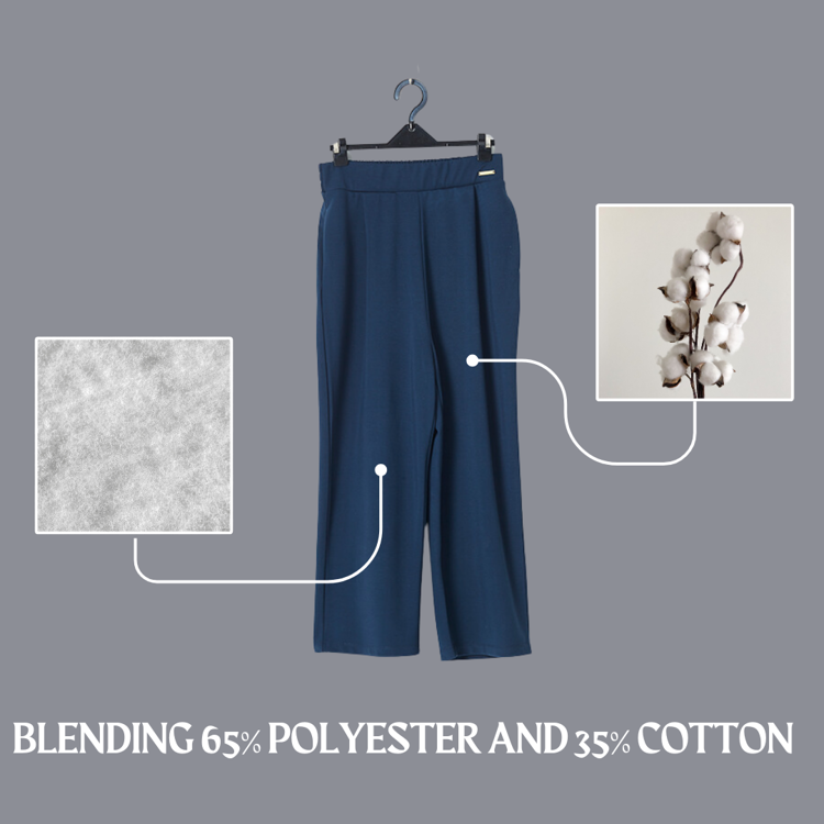 ODM Casual Trendy Breathable Fabric Eco-Friendly Anti-Wrinkle Women Mid Waist Office Trouser Elastic Closure Flat Front Summer