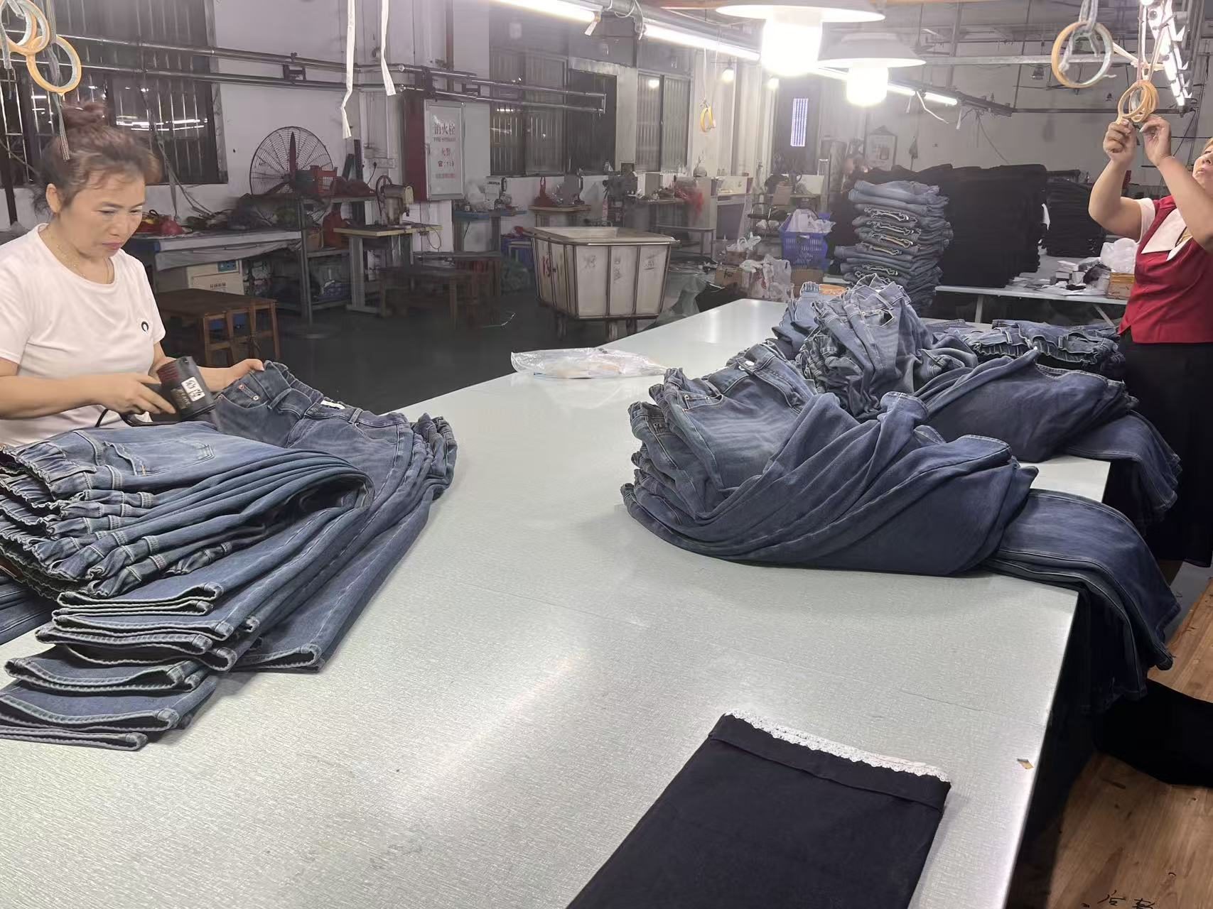 Large Size Women's Jeans Baggy Wide Leg Floor-Length Denim Pants Elastic Fabric All Season Casual High Waist Regular Plus Size