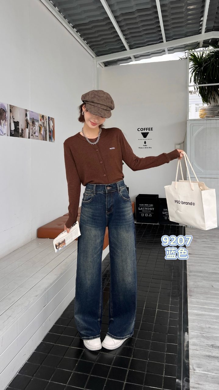 Large Size Women's Jeans Baggy Wide Leg Floor-Length Denim Pants Elastic Fabric All Season Casual High Waist Regular Plus Size