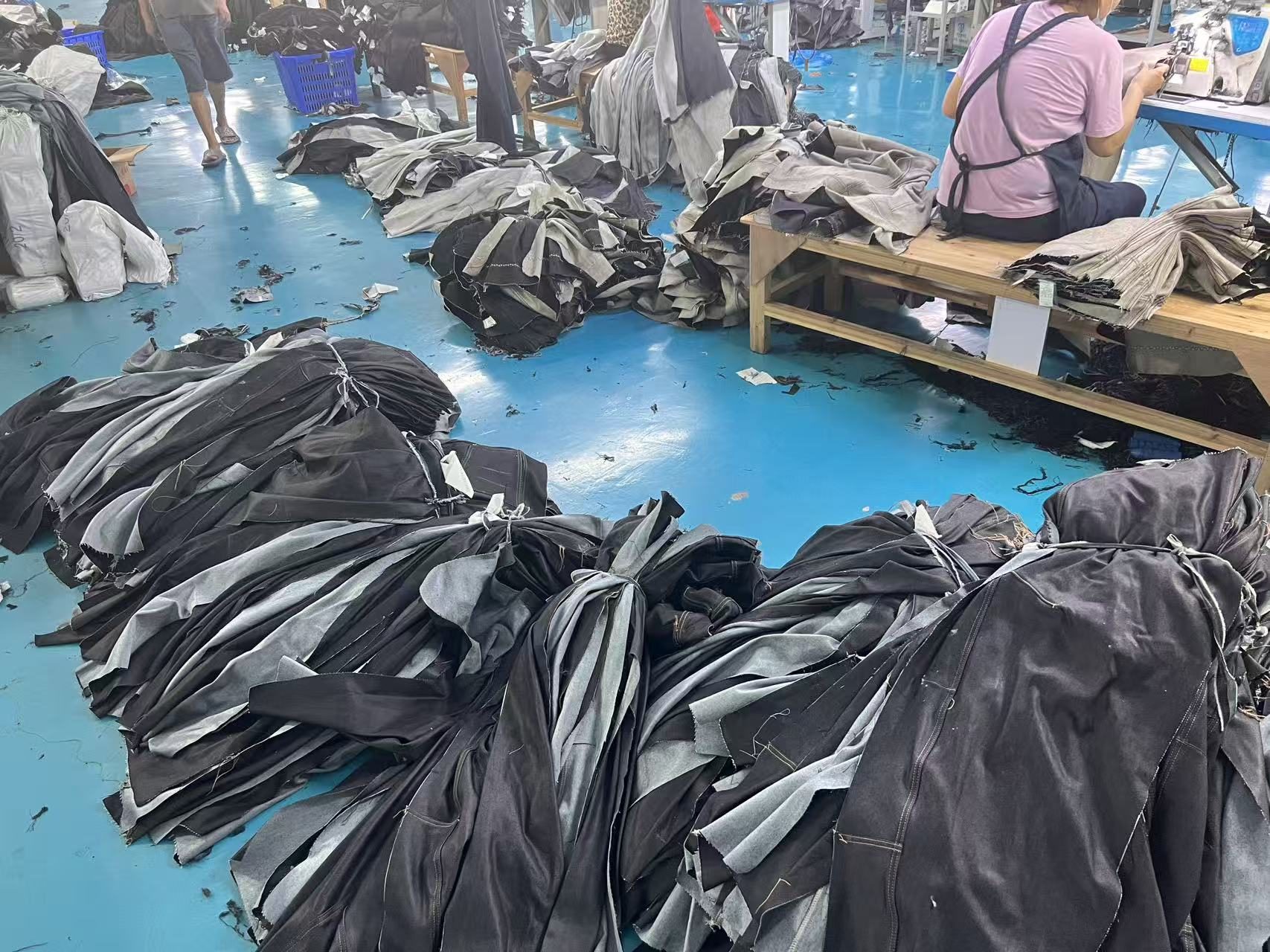 Large Size Women's Jeans Baggy Wide Leg Floor-Length Denim Pants Elastic Fabric All Season Casual High Waist Regular Plus Size