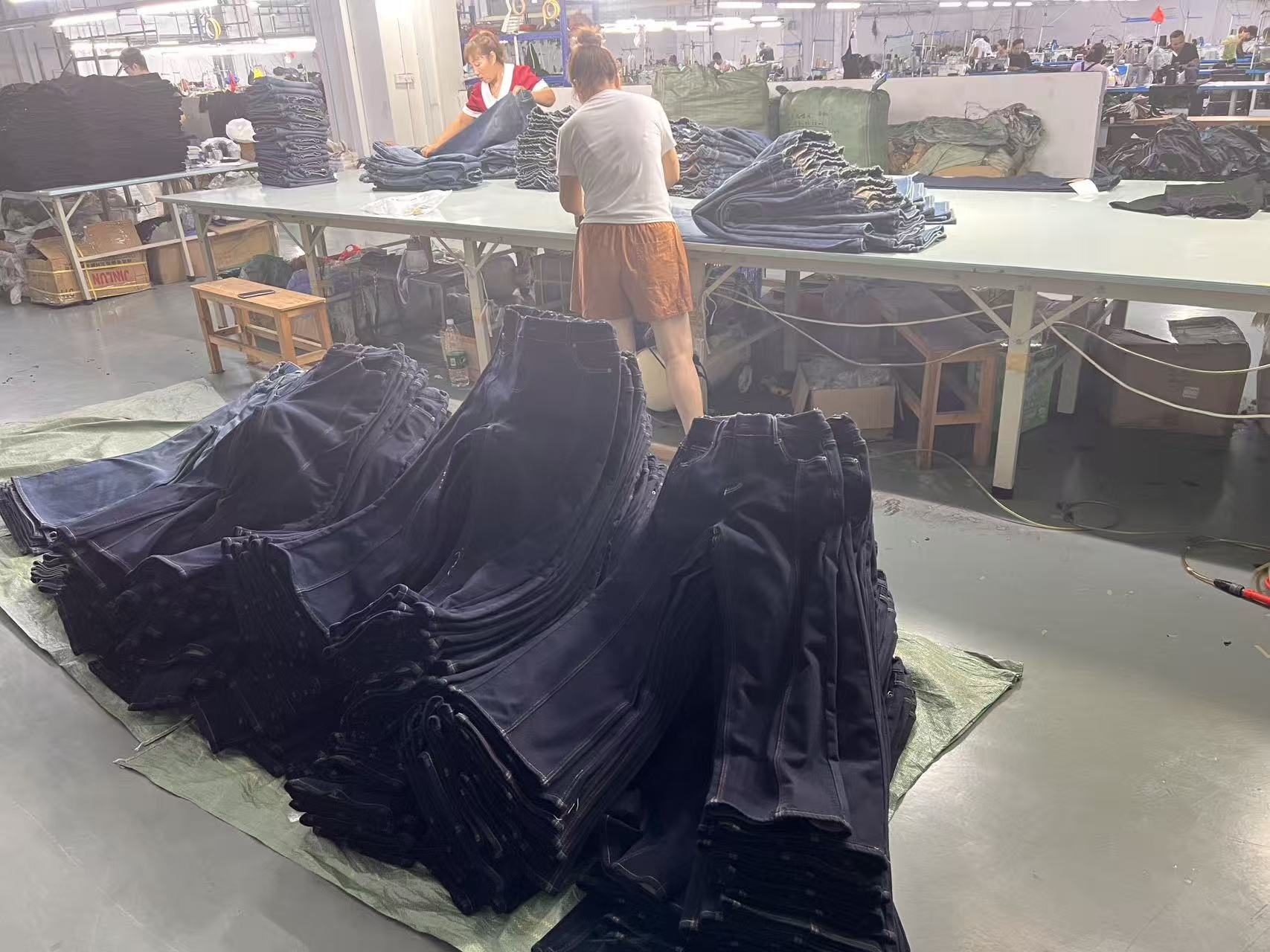 Large Size Women's Jeans Baggy Wide Leg Floor-Length Denim Pants Elastic Fabric All Season Casual High Waist Regular Plus Size