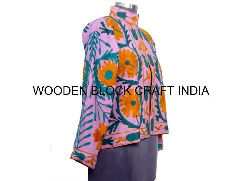 New Trending Women 100% Cotton Duck Fabric Suzani Jacket Handmade Embroidery Quilted Knitted Breathable Eco-Friendly Summer