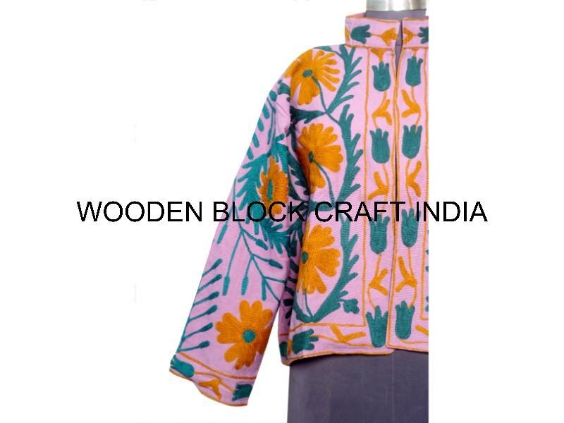 New Trending Women 100% Cotton Duck Fabric Suzani Jacket Handmade Embroidery Quilted Knitted Breathable Eco-Friendly Summer