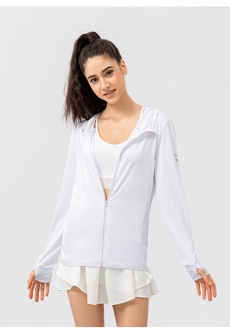 New OEM Hot Selling Women's Summer Lightweight Breathable UV Protection UPF50+ Sunscreen Coat Full Zip up Hooded Jacket Outdoor