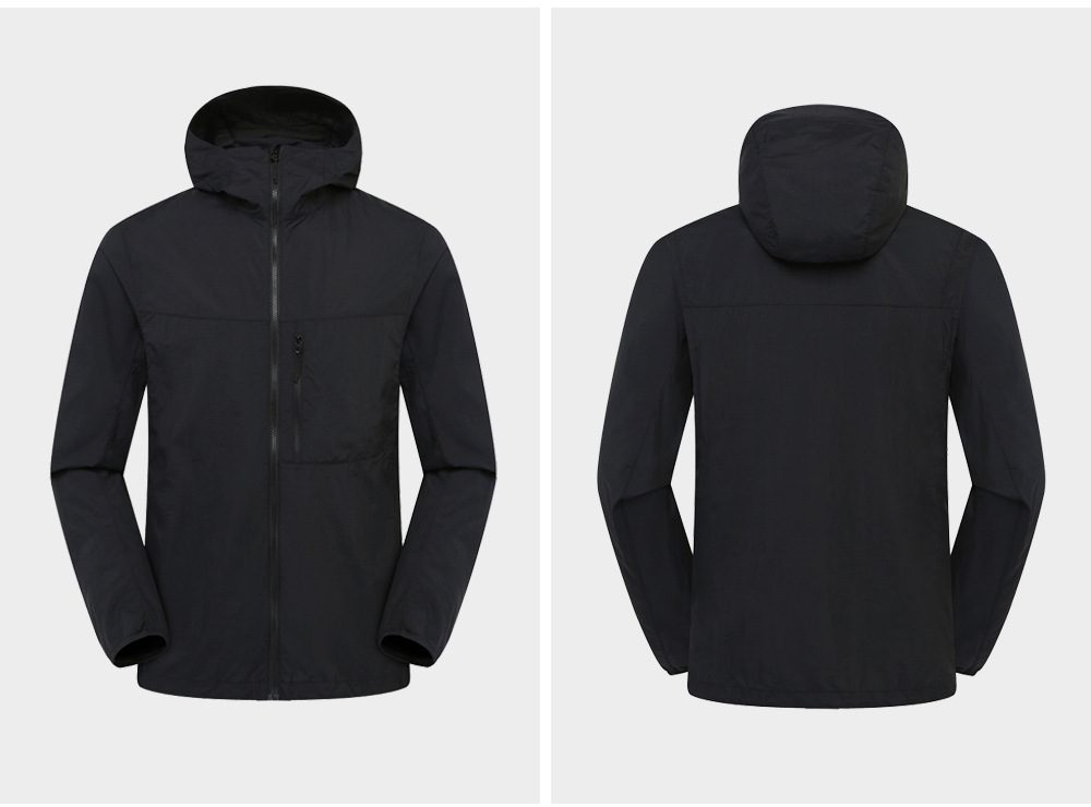 Summer Lady Woman Outdoor Hooded Jacket Waterproof Breathable Summer Sun Protection Top Coat Thin Pure Color Plain Dyed