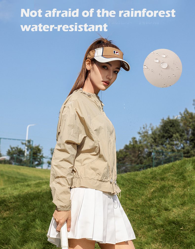 Summer Women's Safari Jacket Short Thin Waterproof Breathable Lightweight for Outdoor Sports & Cycling with LOGO