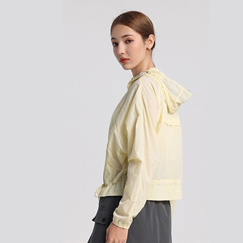 Summer Women's Safari Jacket Short Thin Waterproof Breathable Lightweight for Outdoor Sports & Cycling with LOGO