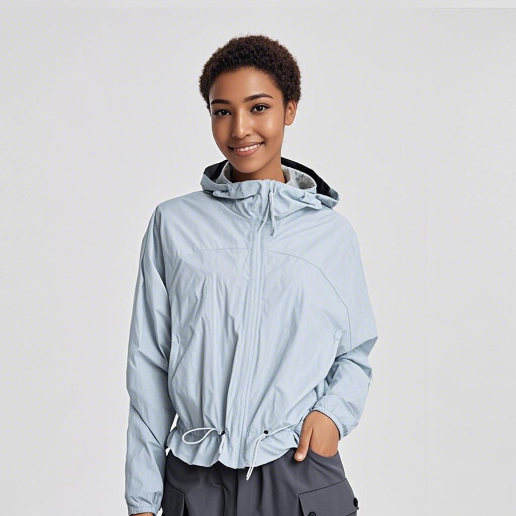 Summer Women's Safari Jacket Short Thin Waterproof Breathable Lightweight for Outdoor Sports & Cycling with LOGO