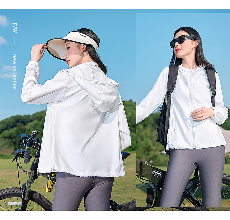 Spring Summer Lightweight Women's Hooded Softshell Jacket Wool/Silk Zipper Closure Breathable Sports Mountaineering Coat