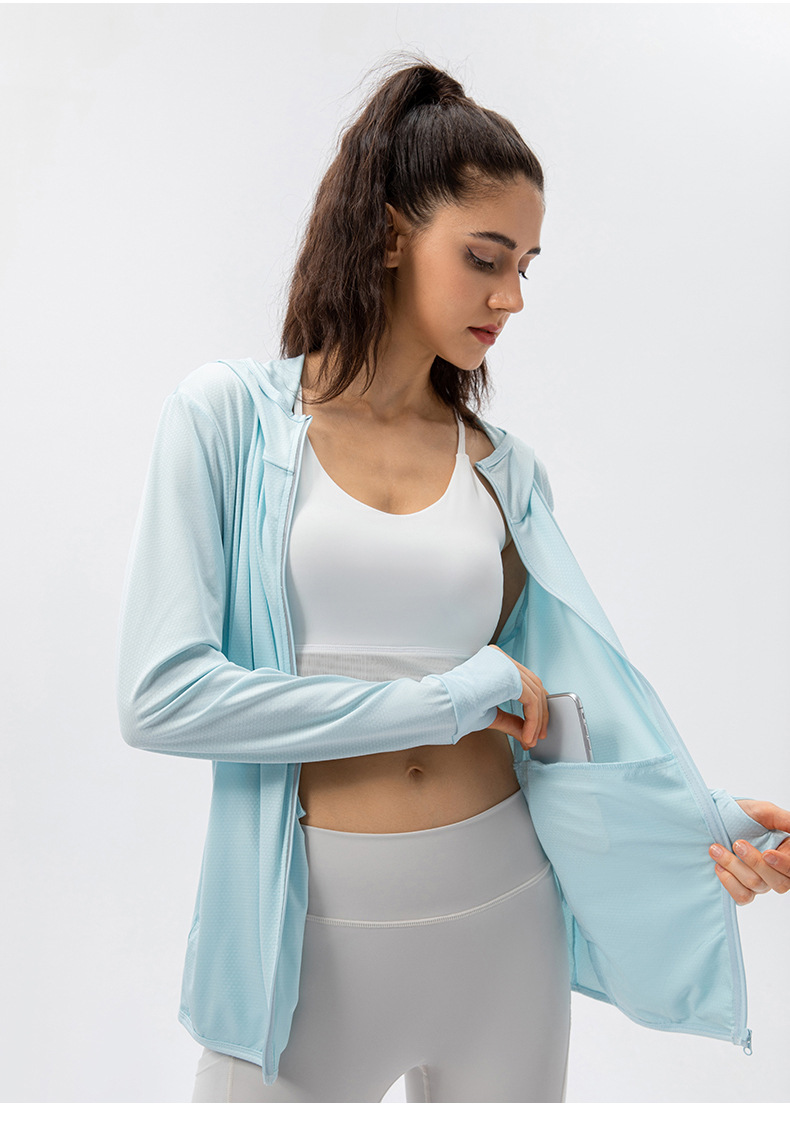New OEM Hot Selling Women's Summer Lightweight Breathable UV Protection UPF50+ Sunscreen Coat Full Zip up Hooded Jacket Outdoor