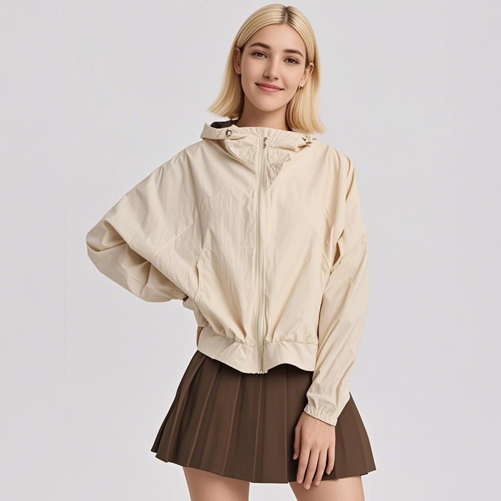 Summer Women's Safari Jacket Short Thin Waterproof Breathable Lightweight for Outdoor Sports & Cycling with LOGO