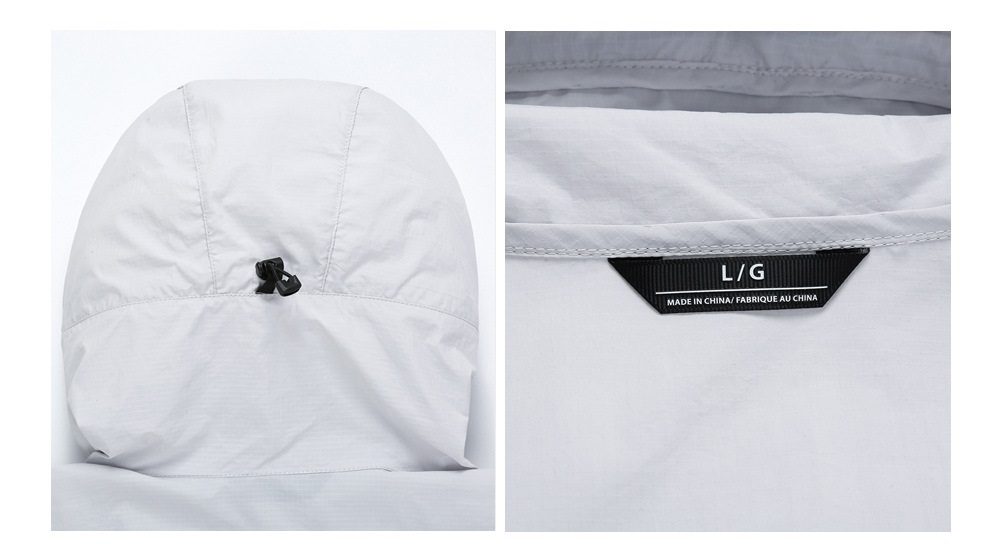 Summer Lady Woman Outdoor Hooded Jacket Waterproof Breathable Summer Sun Protection Top Coat Thin Pure Color Plain Dyed