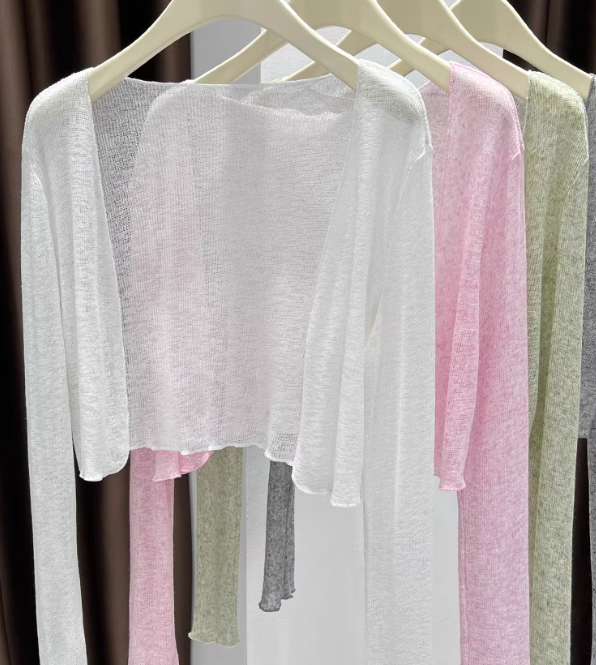 White Outer Cardigan Style Woven Lightweight Summer Women's High-end Loose Long Sun-protective Polyester Hemp Coat