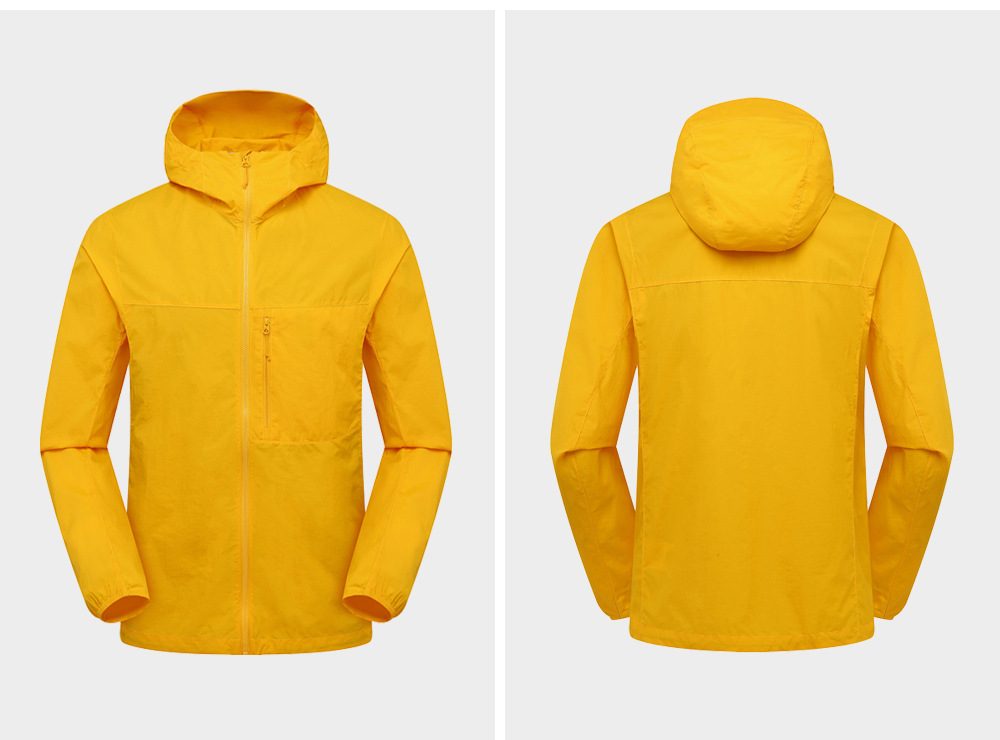 Summer Lady Woman Outdoor Hooded Jacket Waterproof Breathable Summer Sun Protection Top Coat Thin Pure Color Plain Dyed