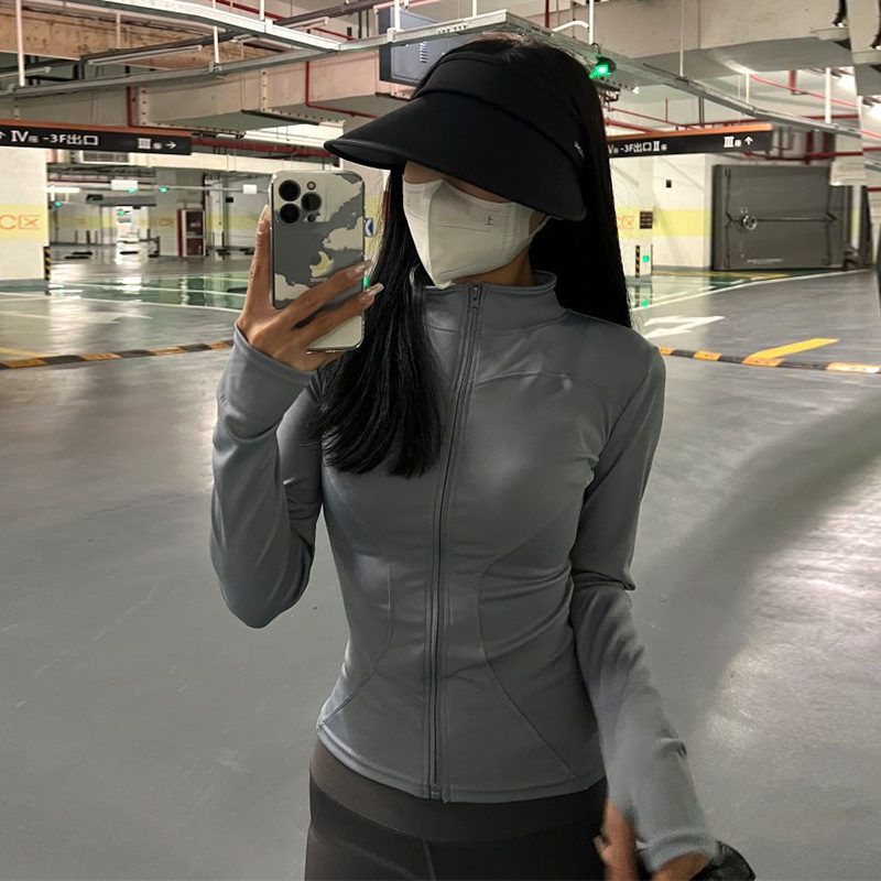 Slim Zipper Sports Thin Coat Summer Sun Protection Jacket Women Ice Silk Breathable Solid Sunscreen Clothing