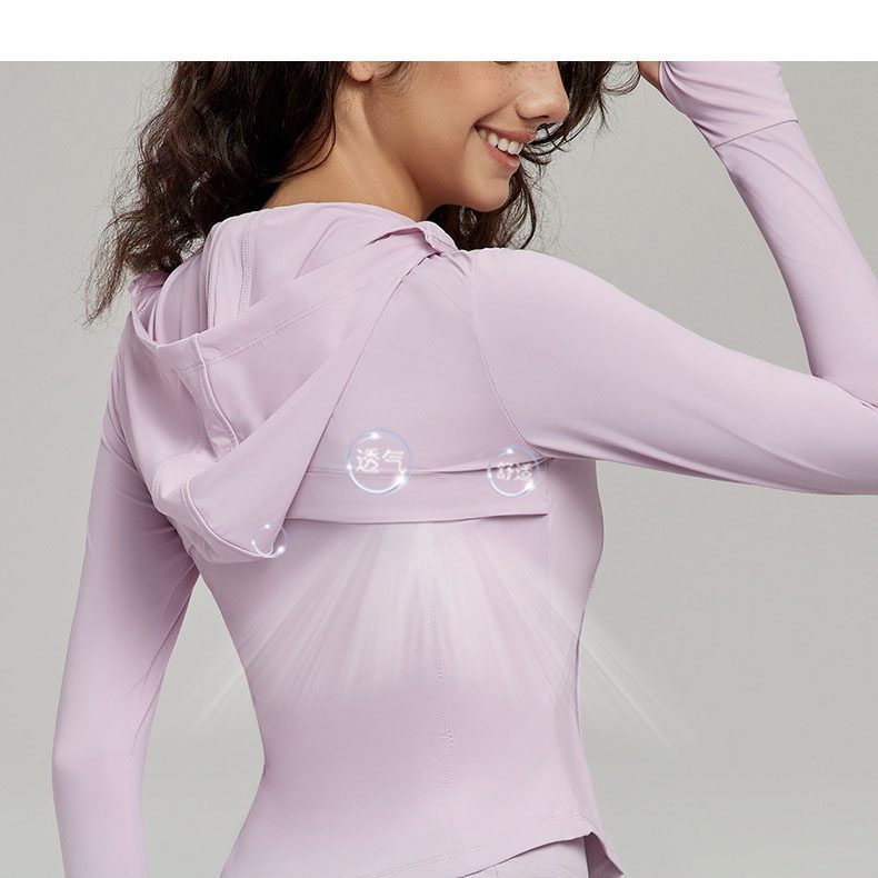 2025 Newest Summer UPF 50+ Slim Fit Hooded Coat Zipper Thumb Hole Anti-UV Jacket Outdoor Sunproof Clothing for Women