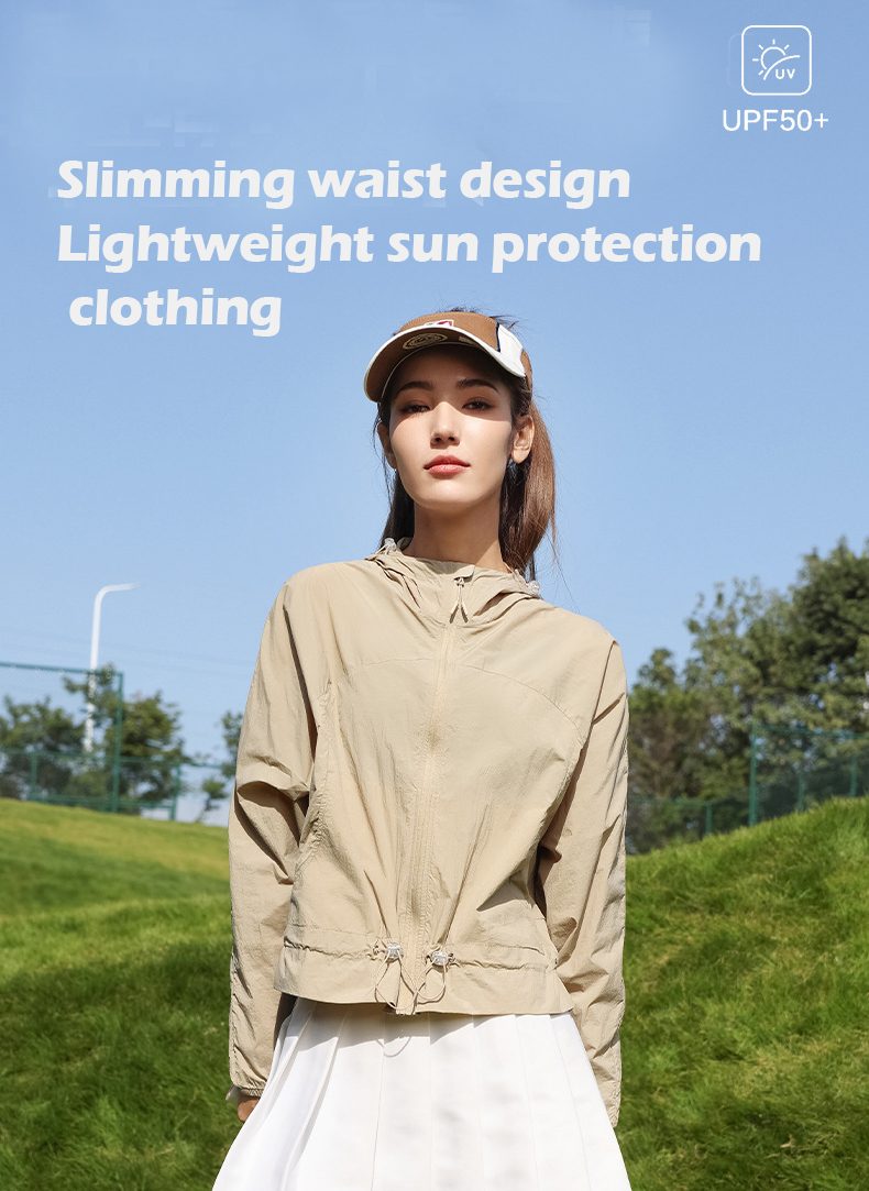 Summer Women's Safari Jacket Short Thin Waterproof Breathable Lightweight for Outdoor Sports & Cycling with LOGO