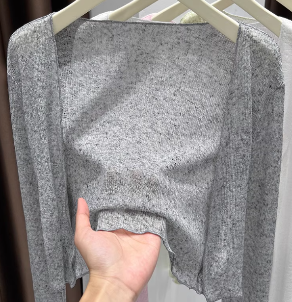 White Outer Cardigan Style Woven Lightweight Summer Women's High-end Loose Long Sun-protective Polyester Hemp Coat