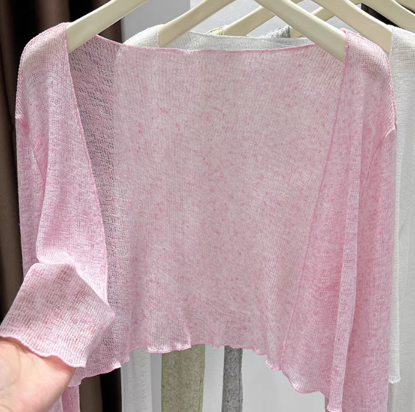 White Outer Cardigan Style Woven Lightweight Summer Women's High-end Loose Long Sun-protective Polyester Hemp Coat