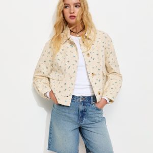 Cream Cotton Ditsy Floral Shacket