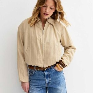 Stone Bubble Hem Bomber Jacket